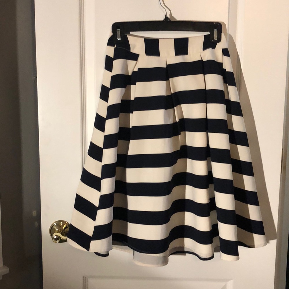 Blue and white a line skirt